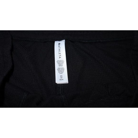 Athleta Women's Sz XS Black Waffle Knit Wind Down Sleep Jogger Lounge Pants - Picture 7 of 8
